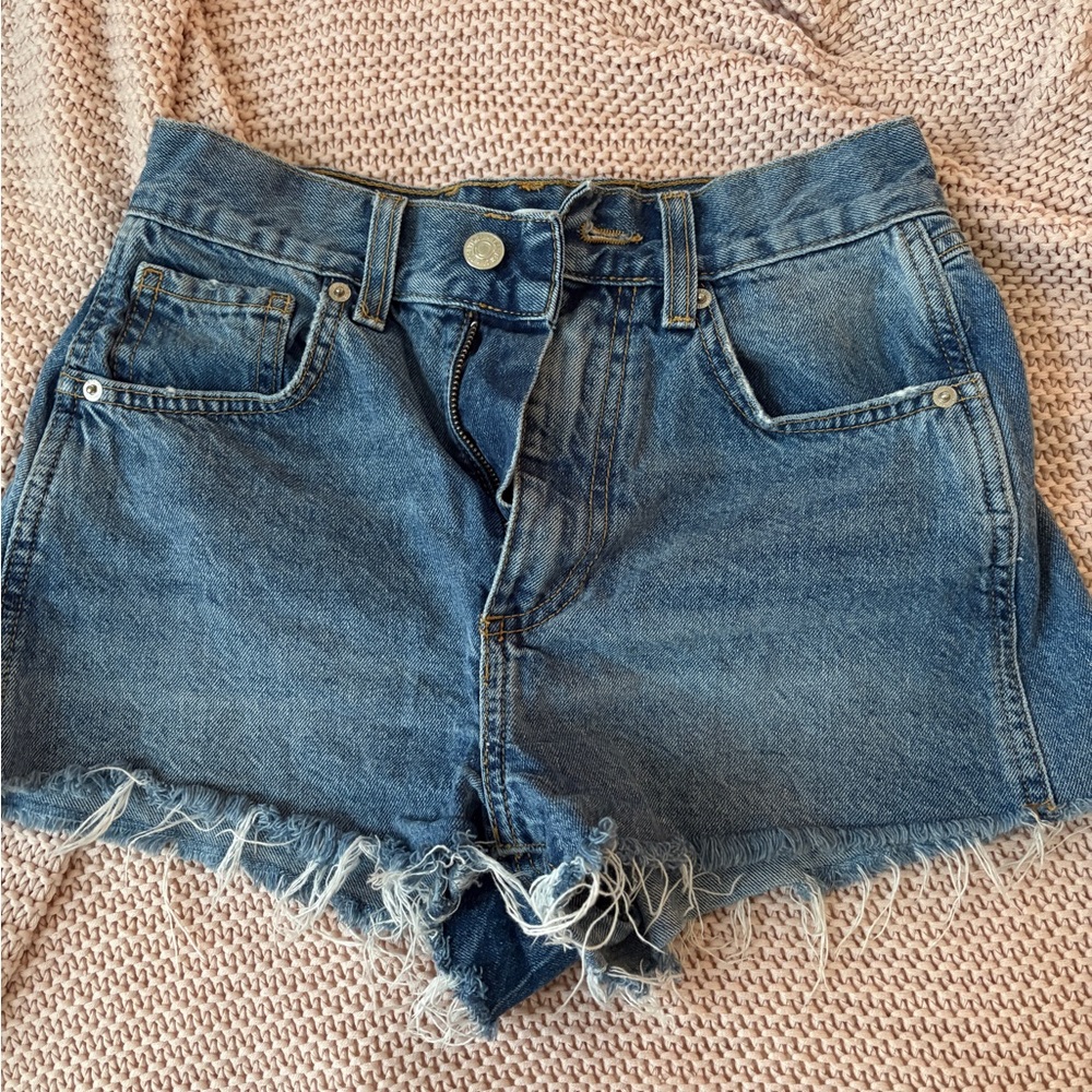 Forever 21 Distressed Blue Jean Shorts